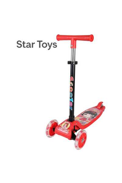 STAR TOYS Children's three-wheel scooter – adjustable – red color –