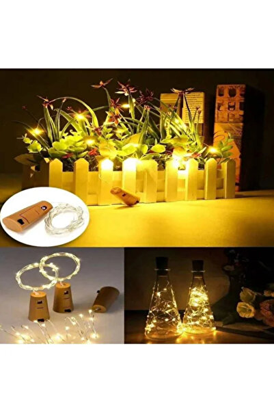 KarenBox Mantar Tıpa Peri Led Dekoratif Led Işık 1mt Led Işık Piller Dahil