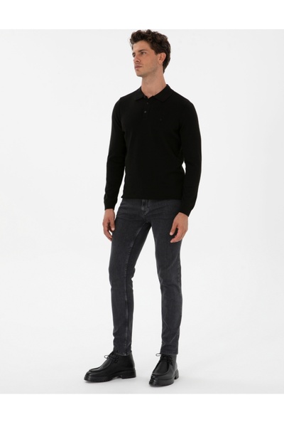 Pierre Cardin Polo Collar Slim Fit Basic Knit Sweater