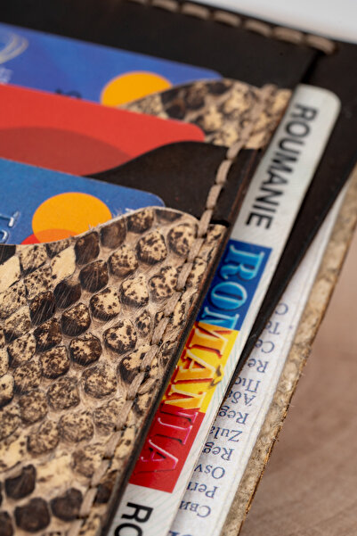 tudorAce Premium car registration card holder, natural python vegetable leather