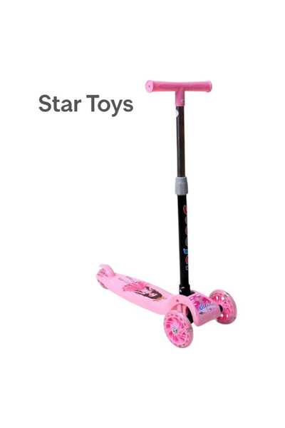 STAR TOYS Children's three-wheel scooter – adjustable – pink color –