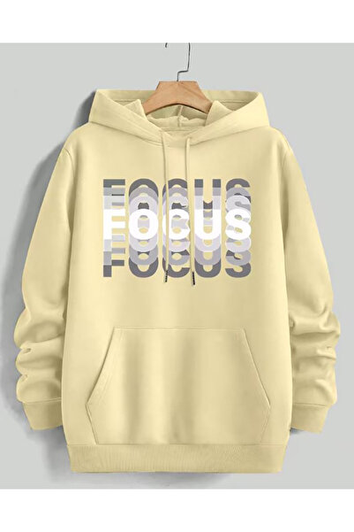 caddekombin Focus Text Detailed Hooded Sweatshirt