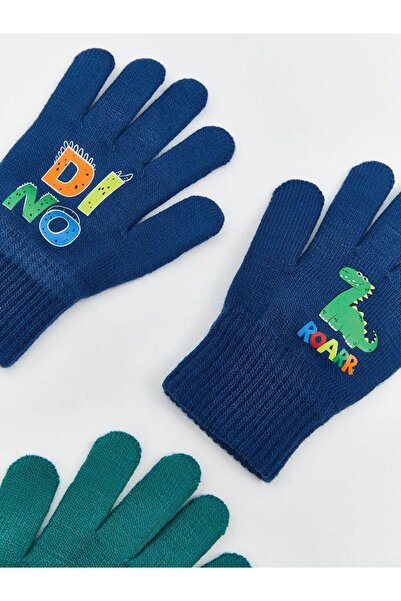 LC Waikiki Dinosaur Printed Boy's Knitwear Gloves (W5)