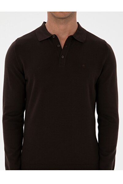 Pierre Cardin Polo Collar Slim Fit Basic Knit Sweater