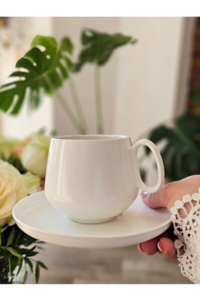 Casalina 2-piece set of cup and saucer, ceramic, white, 200ml
