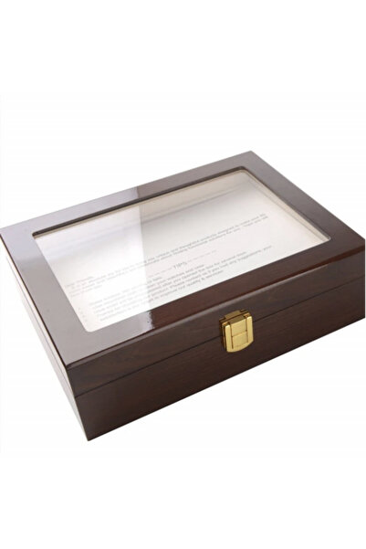 PUFO Elegant wooden box for storing and organizing 10 watches, Premium model, dark brown