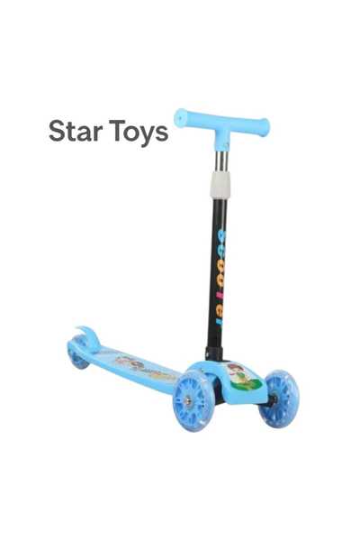 STAR TOYS Children's three-wheel scooter – adjustable – blue color –