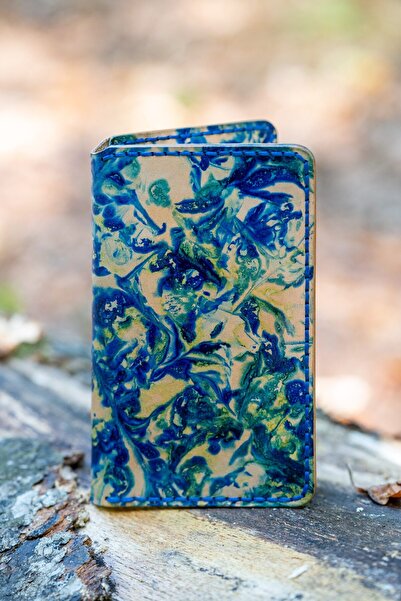 tudorAce Unique wallet for car registration, hand-painted, vegetable-tanned leather