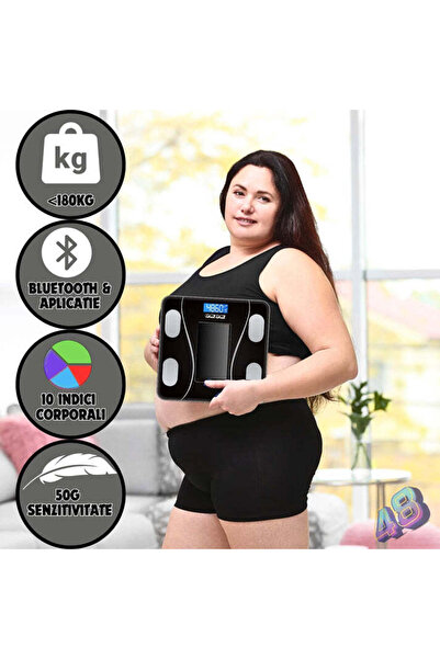 SokShop Cântar inteligent BodyPRO cu aplicație BMI și Bluetooth