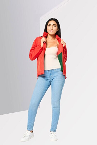 Lacoste Women Long Sleeve Brand Logo Softshell Jacket, Red