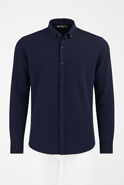 FABİO CASSANİ Gewer Long Sleeve Slim Fit Men's Shirt with Fleece Inside - 7440