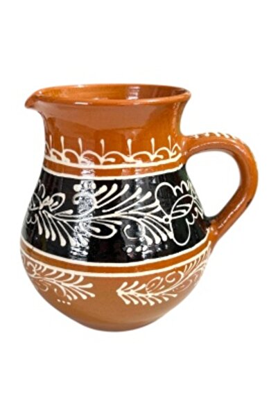 Ceramica Martinescu Brown glazed ceramic pitcher, 14 cm, 1 L – Traditional Romanian, food-safe