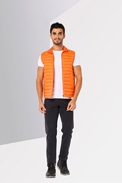 Tommy Hilfiger Men Quilted Puffer Vest, Orange
