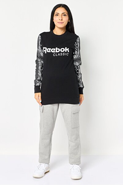 Reebok Women Sportswear Fit Long Sleeve Outdoor Sweatshirt, Black