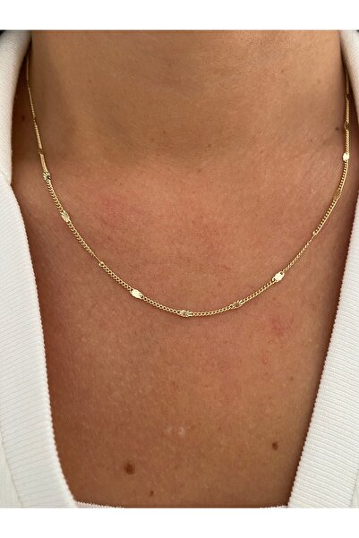 Kashe Accessuar Xuping 14 Ayar Altın Rengi Vintage Zincir Kolye 45cm