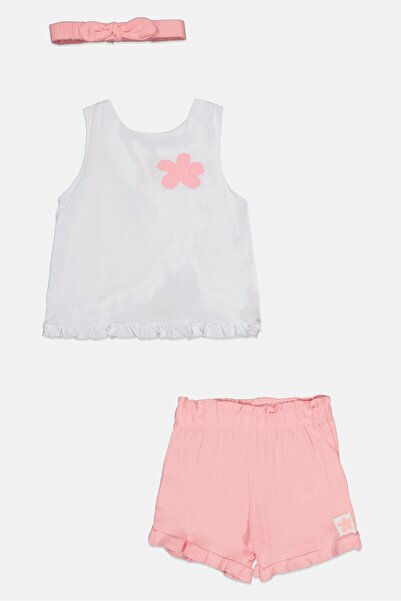 Lily & Jack Toddlers Girl 3 Pieces Floral Print Top And Short With Headband Set, Multicolor