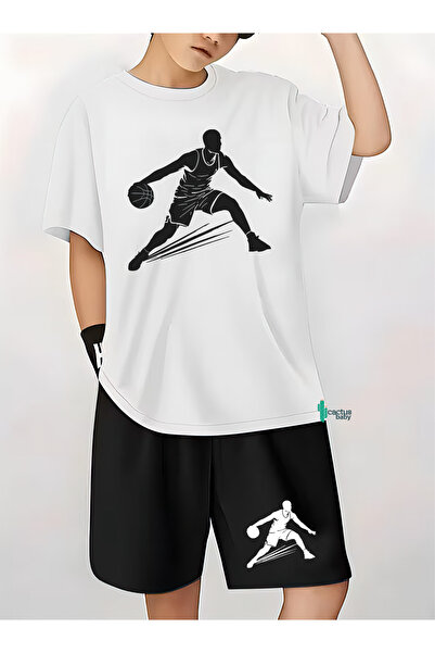 CACTUS COLLECTION SETURI DE PANTALONI SCURTĂ CU IMPRIMARE BASKETBALL tricou S...