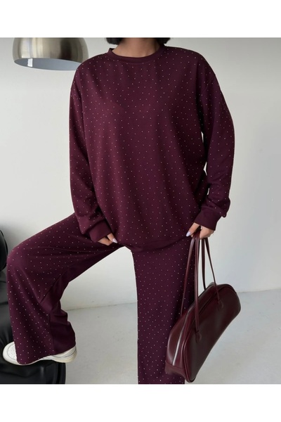 MODA CESE Modal Kumaş Taşlı Takım Tesettüre Uygun