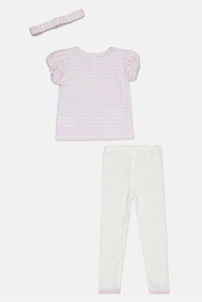 Lily & Jack Toddlers Girl 3 Piece Stripe Short Sleeve Top And Bottom Set With Headband, Multicolor