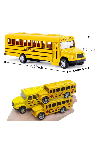 REZZOSS 3 Pack Pull Back School Bus Playset - Die-cast Toy Vehicles School Bus for Boys Girls Kids Toddlers