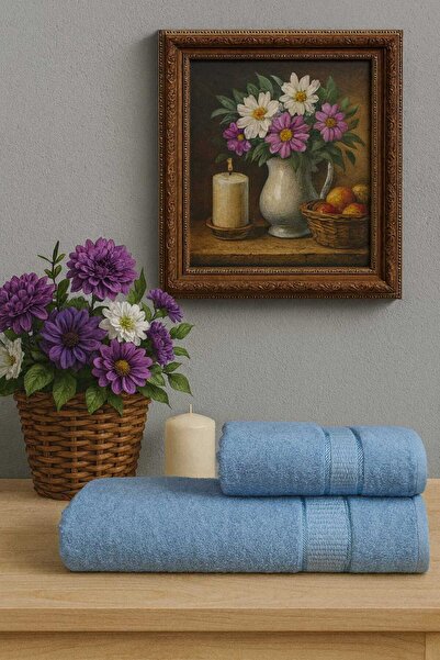 Mela Home Set de bumbac 100% prosoape de baie - Set de baie turceasca - Portofel - Cadou 2