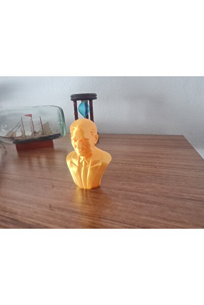 TSC Gazi Mustafa Kemal Atatürk Büstü Heykeli ( Mini büst ) 7CM Gold Renk