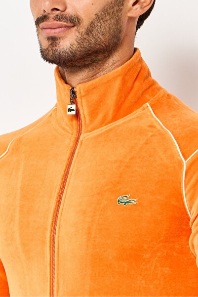 Lacoste Men Brand Logo Long Sleeve Sweatshirt, Orange