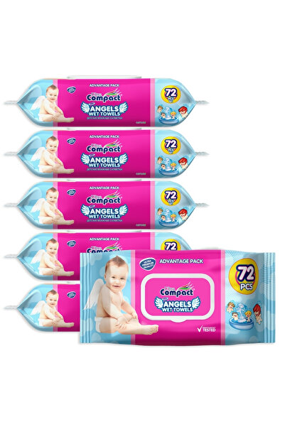 ANGELS Set Servetele Umede Fresh cu Capac ,, Baby Wet Towels ''- 6 Pachete x ...