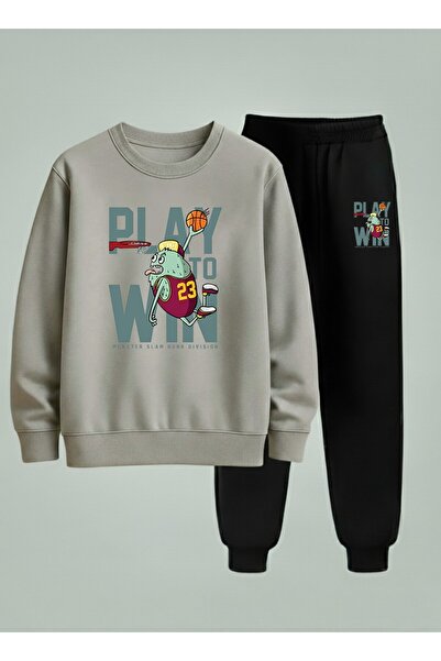 LORVEX Sweatshirt - Tracksuit Set Boys' Crew Neck Monster Slam Printed 3 Thre...