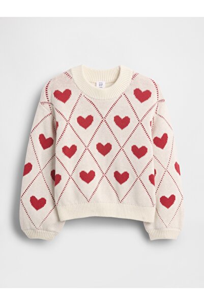 GAP Kız Bebek Kırmızı Bisiklet Yaka Kazak