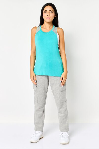 Body Language Women Sportswear Fit Sleeveless Outdoor Tank Top, Turqouise