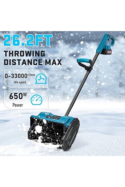 TrendyLux Electric Snow Blower, Portable, 2000RPM, Rotor Shovel, Turquoise