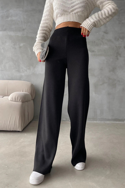 Bengi Clothing Pantaloni din tricot texturat din lână merino