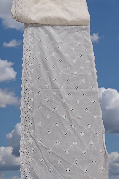 DUAYEN pamuk vual üzeri işleme geniş esleme desen 1 metre