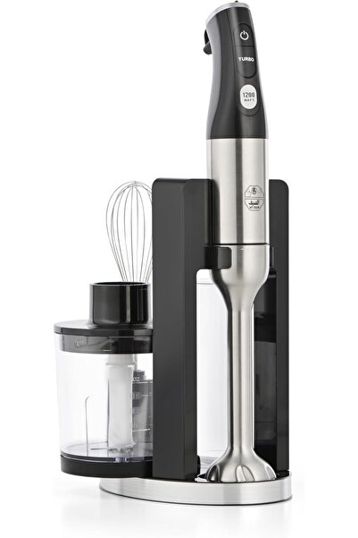 ALSAIF 5-in-1 Hand Blender 1200W Stainless Steel Stick with Food Processor, Cups & Whisk - Silver/Black E02
