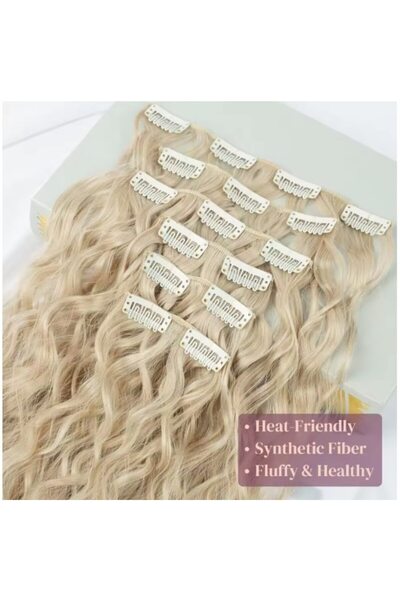 OEM - Clip-in hair extensions, ash blonde, 55 cm