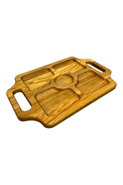 Ceramica Martinescu Walnut serving platter, compartmentalized, for arrangements and snack presentation