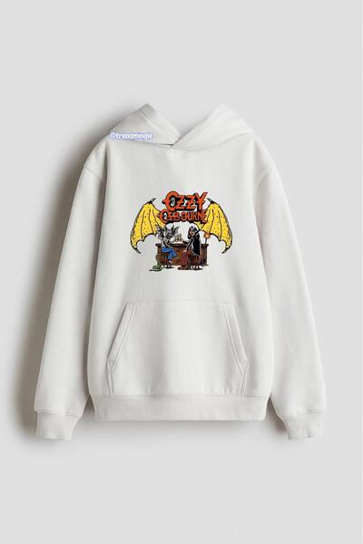DEEFWEAR White Ozzy Osbourne Retro Printed Oversized Hoodie Unisex Sweatshirt-Trendmingle
