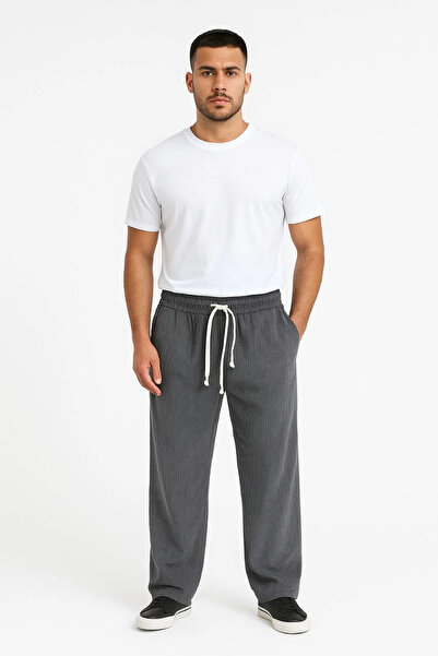 Genel satış Men's Corded Fabric Velvet Pocket Buggy Trousers Oversized Comfor...