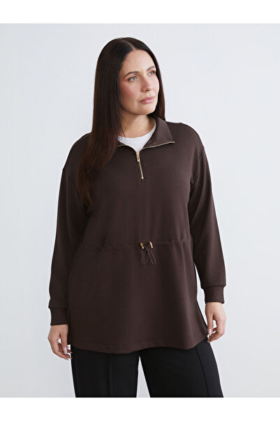 LC Waikiki Dik Yaka Oversize Kadın Sweatshirt Tunik