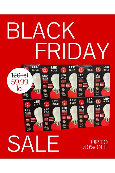 Otto Set of 10 12W E27 LED Bulbs – Powerful Light, Low Consumption, Long Life,