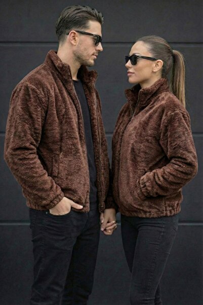 Delpino Unisex Women Men Lover Plush Half Oversized Coat Jacket