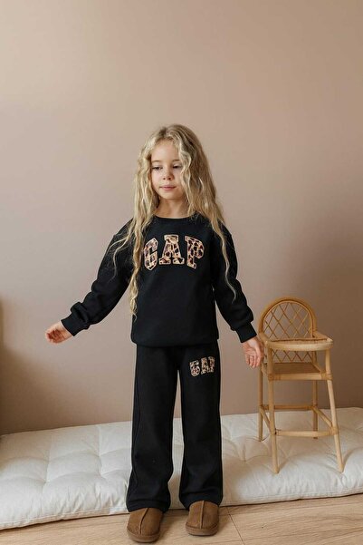 MİLAYS LİFE HOME COLLECTİON Κοριτσίστικο σετ χειμερινής φόρμας 3 κλωστών 100% βαμβακερό χοντρό βαμβακερό χρωματιστό