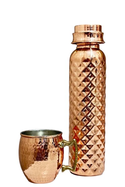gulflower nude Pure Copper Flask Cup Set Handmade Pyramid Model