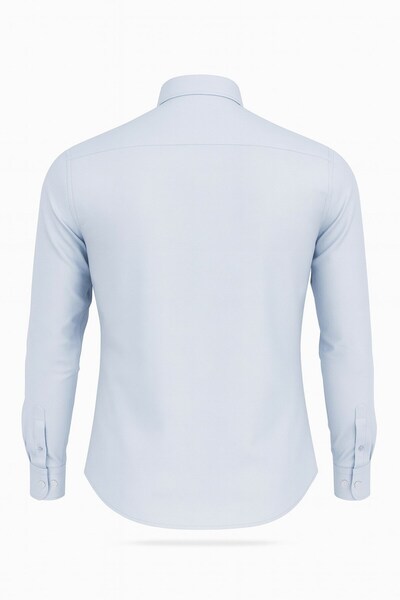 Plus Scorpion Чоловіча біло-синя сорочка Slim Fit – Plus Scorpion, офісний та повсякденний стильний комплект, не потребує прасування