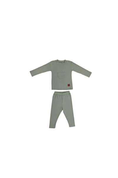 Baby Pars Ribbed Knit Children's Set with 2-Piece Front Pocket