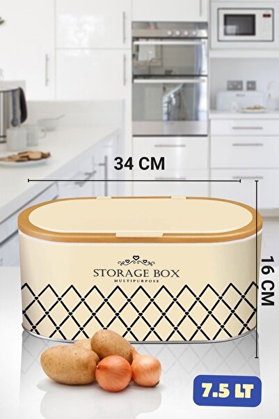 Reoona Metal Kitchen Storage Box – with Lid, Stylish Design, Multi-Purpose Storage Container