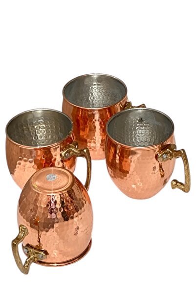 gulflower nude Pure Copper 2 Pieces Mug Cup Hammer Model Ayran Masrubat Cup