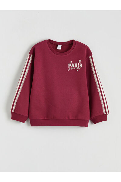 LC Waikiki Peak New Season Crew Neck Printed Long Sleeve Girls' Sweatshirt