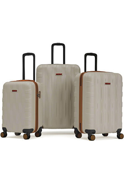 louisiana polo 3'lü Valiz Seti Büyük Boy - Orta Boy - Kabin Boy Vizon-Taba 1167